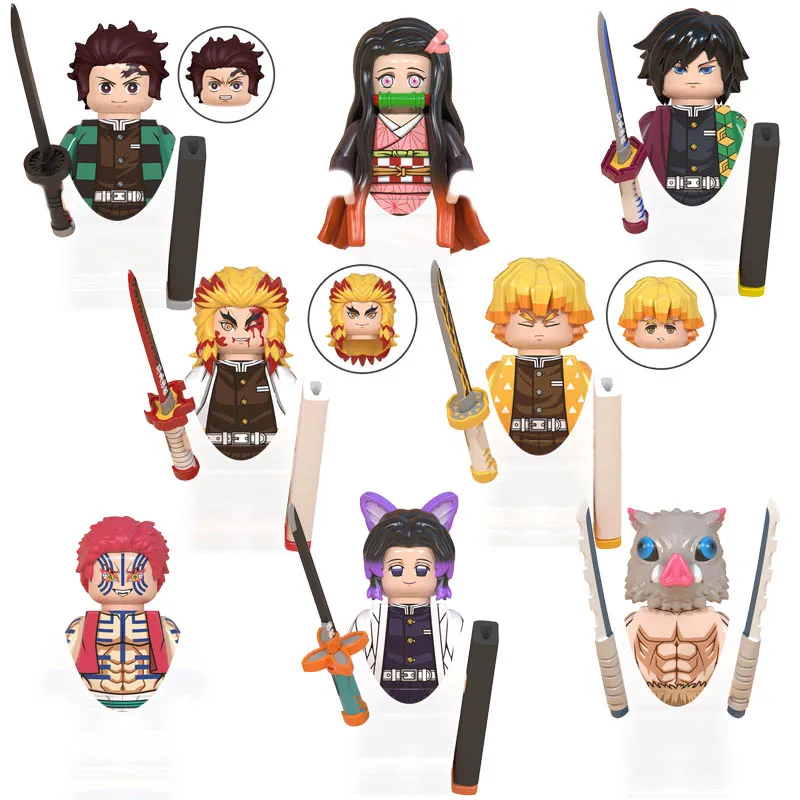 Фигурка из аниме рассекающий демонов строительный блок для Kamado Tanjirou Nezuko Agatsuma Zenitsu