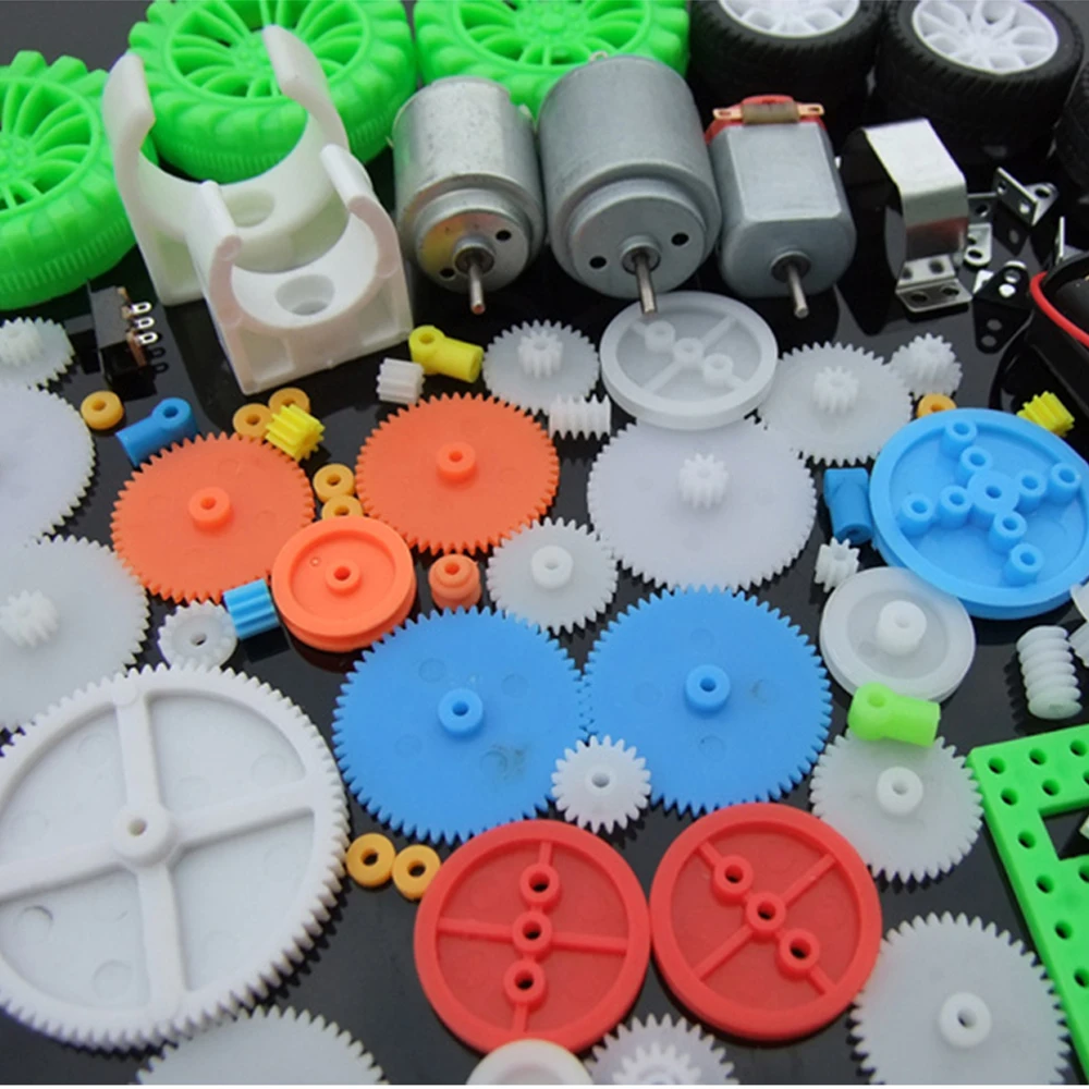 112Pcs DC Motor Kit Electric Mini &ampamp Plastic Gears Bracket Shaft Propeller For DIY Toy Car Boat Robot Scientific Experiment | Игрушки и