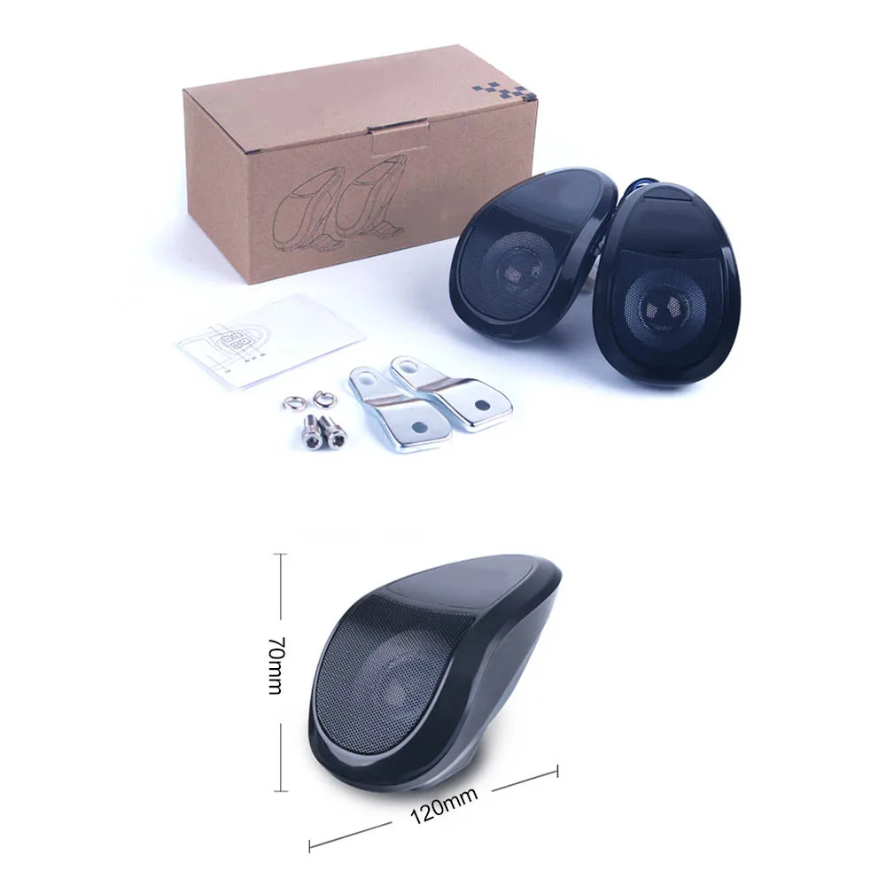 

12V 2PCS MT493 Motorcycle Audio Portable Stereo Bluetooth Speakers Waterproof LED Light MP3 Player FM Radio Tuner Se25