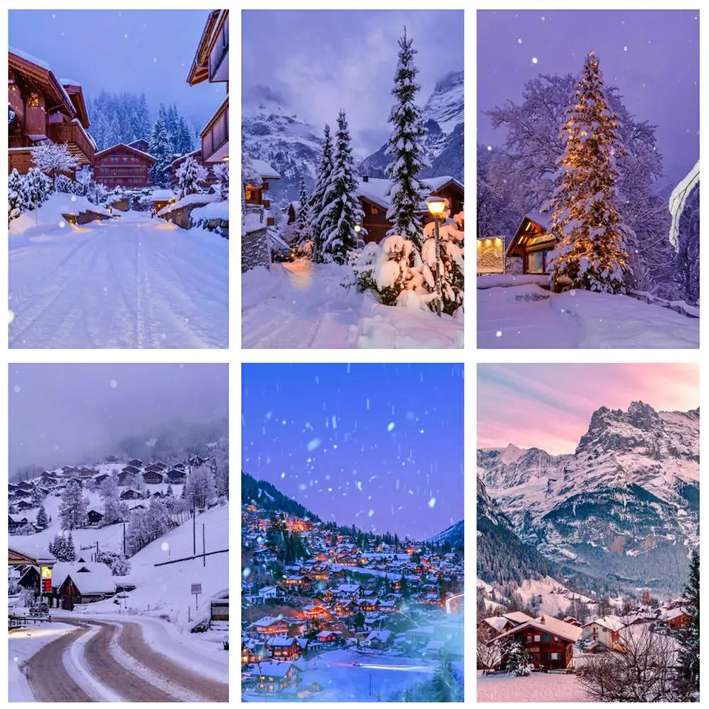 Наборы для алмазной живописи 5D сделай сам полностью квадратные/круглые зимний