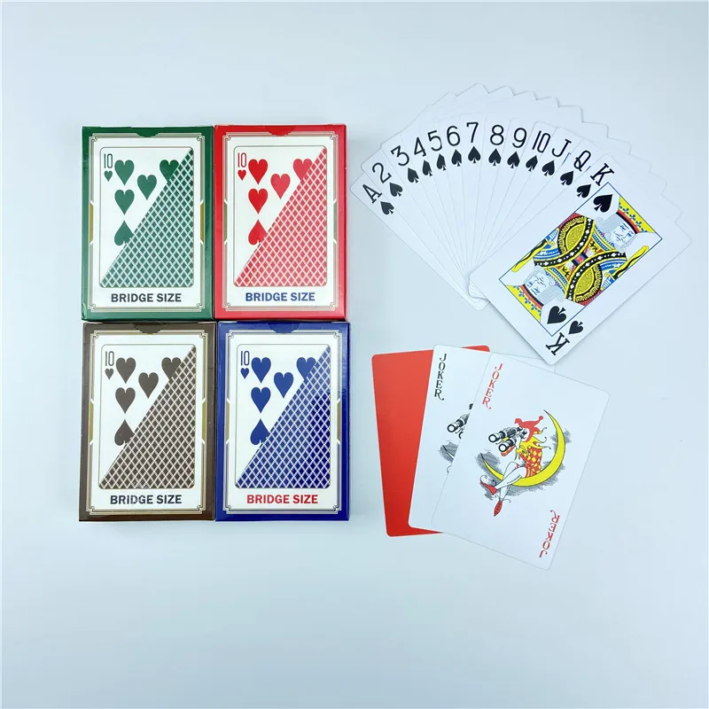 

4pcs / Lot 4 Colors PVC Poker Playing Cards Plastic Waterproof Frosting Baccarat Texas Hold'em Pokers Card Game Entertainment