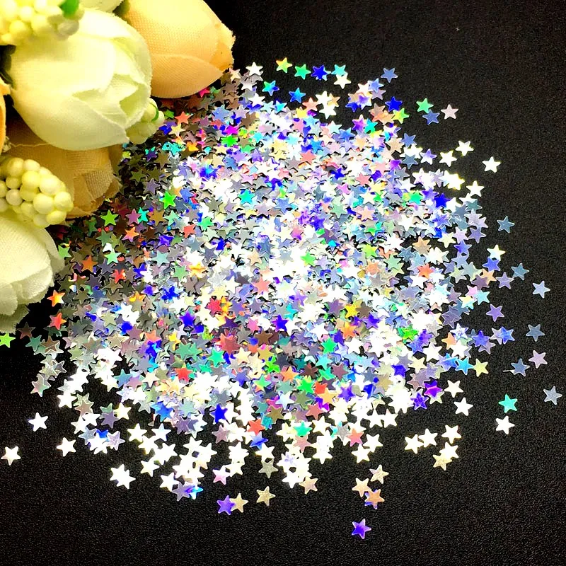 Ультратонкие 3D Блестки для ногтей 3 мм Звездные лазерные блестки домашних