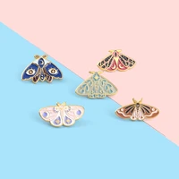moth enamel pins custom colorful insects brooches starry moon phase badge for shirts backpack punk jewelry gift for kids