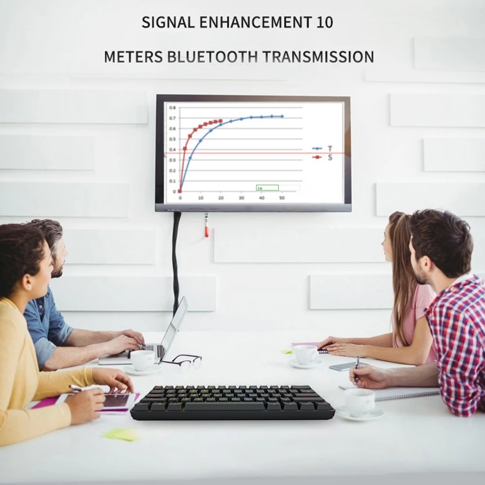 

K28 Wireless Bluetooth Keyboard 61-Key Dual-Mode RGB Backlit 1600mAh Ergonomic designWaterproof Mechanical Gaming Keyboard