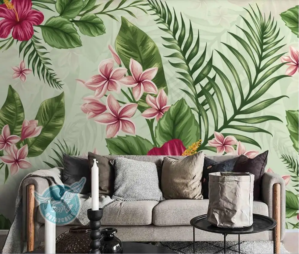 Индивидуальные Крупногабаритные фрески/обои/Ручная роспись тропические