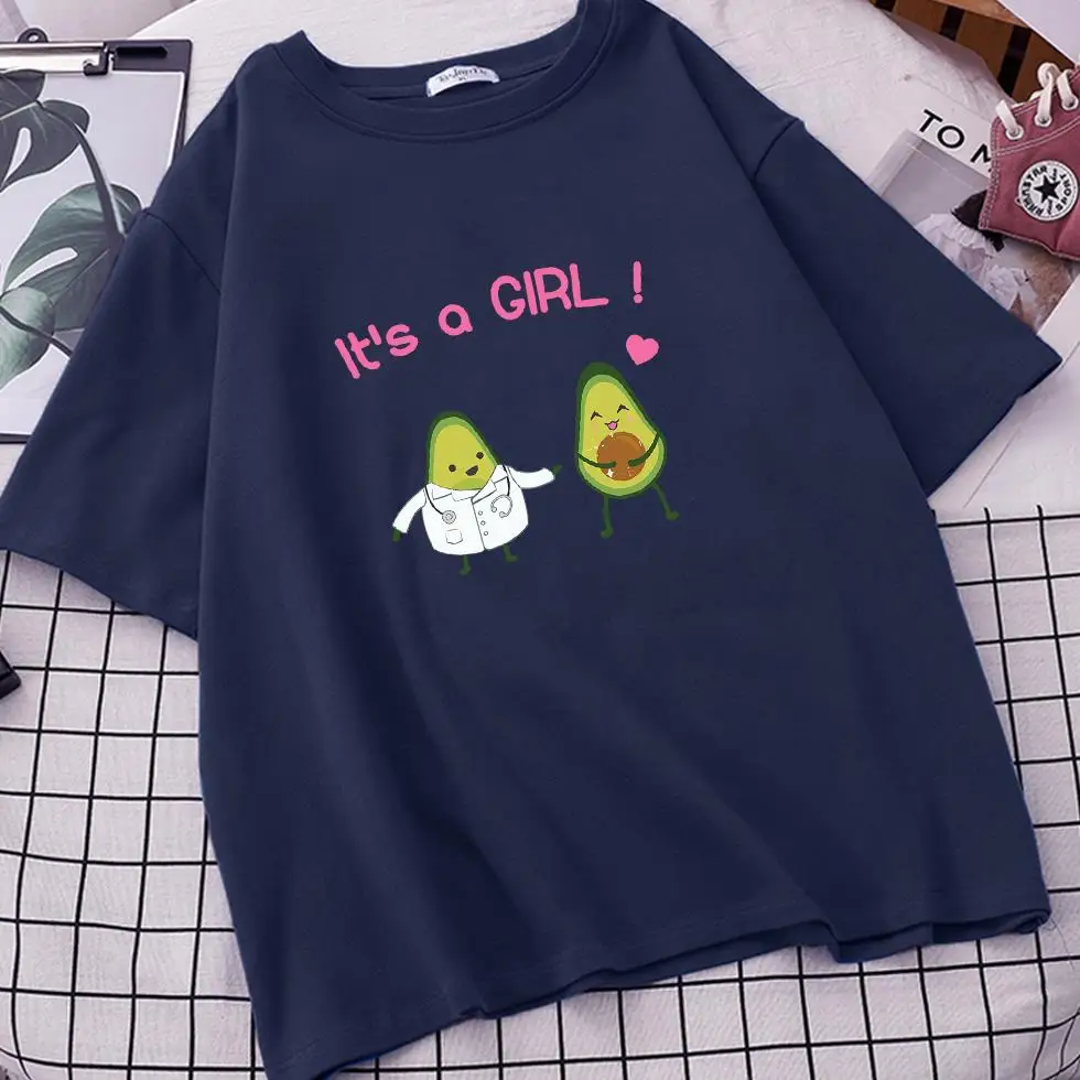 

Maycaur New Women T-Shirts Summer Cute Avocado Printed Tops Tees Female T-shirt Short Sleeve White Tshirt for Lady Casual Tops