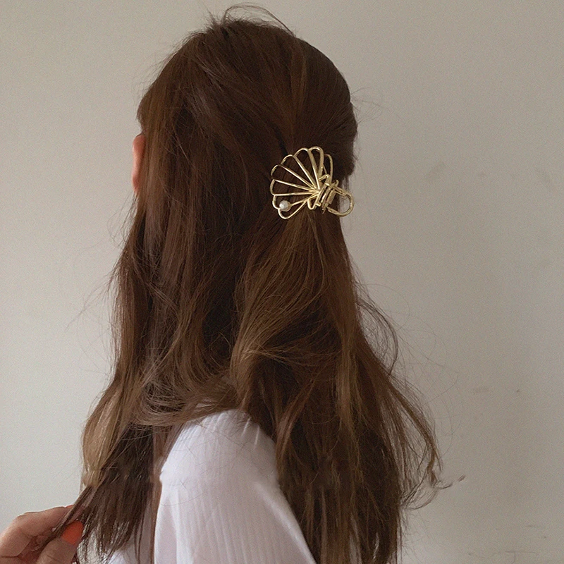 Женский зажим для волос AOMU винтажный металлический золотого цвета с