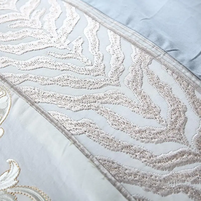 

42 Oriental Embroidery Blue Egyptian Cotton Luxury Bedding Set Queen King size Bed set Duvet Cover Bed Sheet set Pillowcase