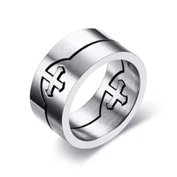 boniskiss fashion stylish jesus cross silver color men ring stainless steel removable rings for mens jewelry gift dropshipping