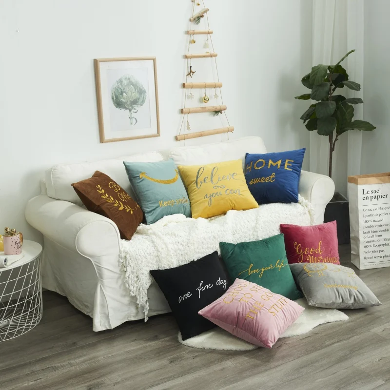 Бытовая модная Подушка с вышивкой чехол удобная квадратная подушка для