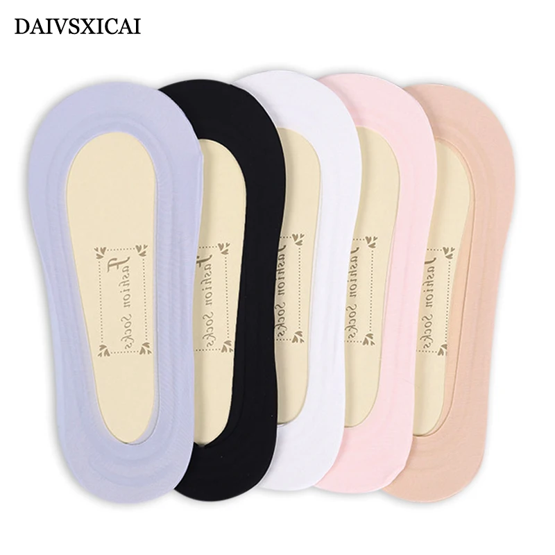 Летние силиконовые Нескользящие носки лодочки из вискозы 4 ярда = 8 шт. женские