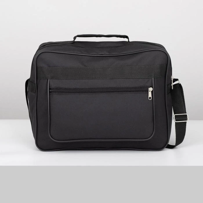 Сумка мужская отдел на молнии наружный карман длинный ремень цвет чёрный |