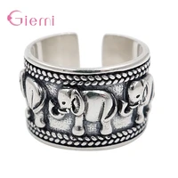 wholesale real silver 925 big elephant rings for women statement jewelry finger animals ring sterling silver jewelry anillos
