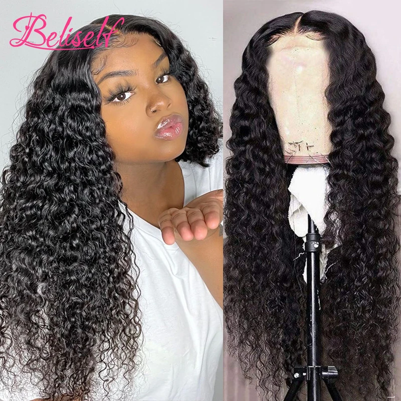 

Beliself Lace Frontal Wig Water Wave Human Hair 13×4/13×6 Deep Wave Frontal Wig Brazilian Curly 4×4 Closure Wig For Black Women