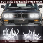 Набор светодиодсветодиодный ангельских глаз DTM Стиль Белый DRL стиль резки кристалл ангельские глазки для BMW E30 E32 E34 1984-1990