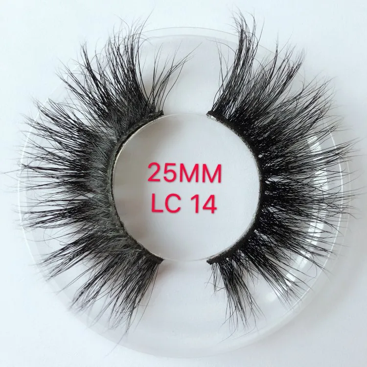 25mm LC14 10 пар длина 25 мм норковые ресницы Экстра длинные 3 норковые ресницы большие драматические перекрещивающиеся пряди ресницы натуральные ресницы расширение - Цвет: 25mm LC14