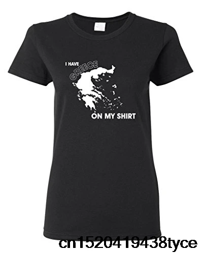 Женская футболка с надписью I HAVE GREECE ON MY SHIRT|Мужские футболки| |