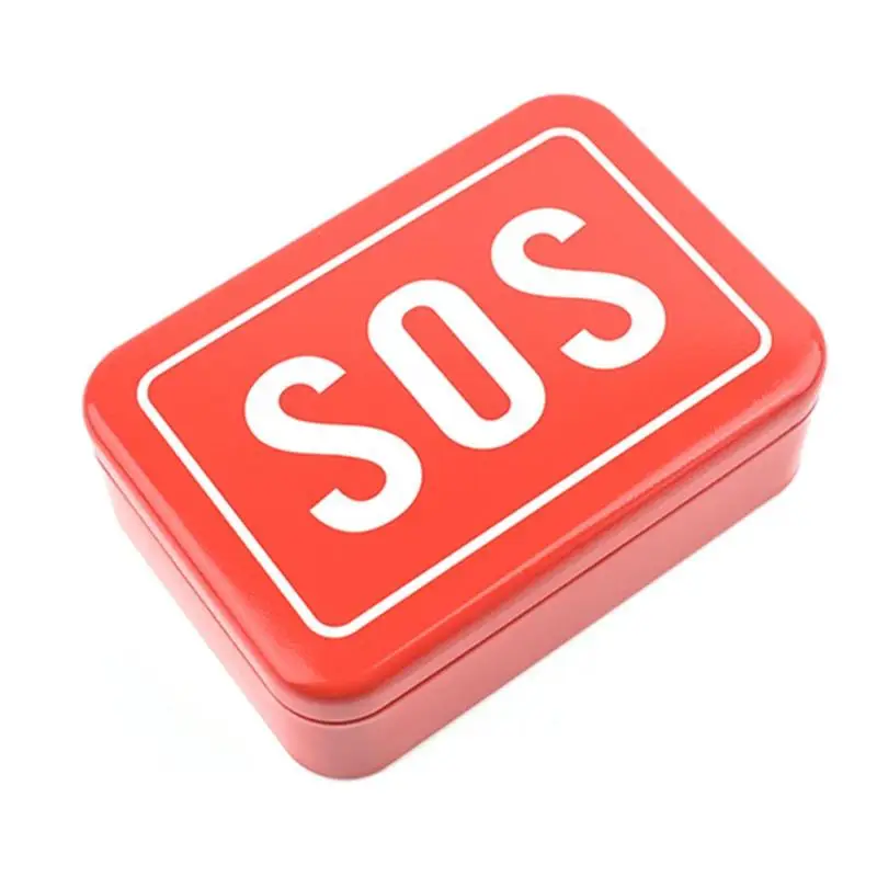 Железный Мини ящик для выживания SOS набор хранения в полевых условиях аварийный