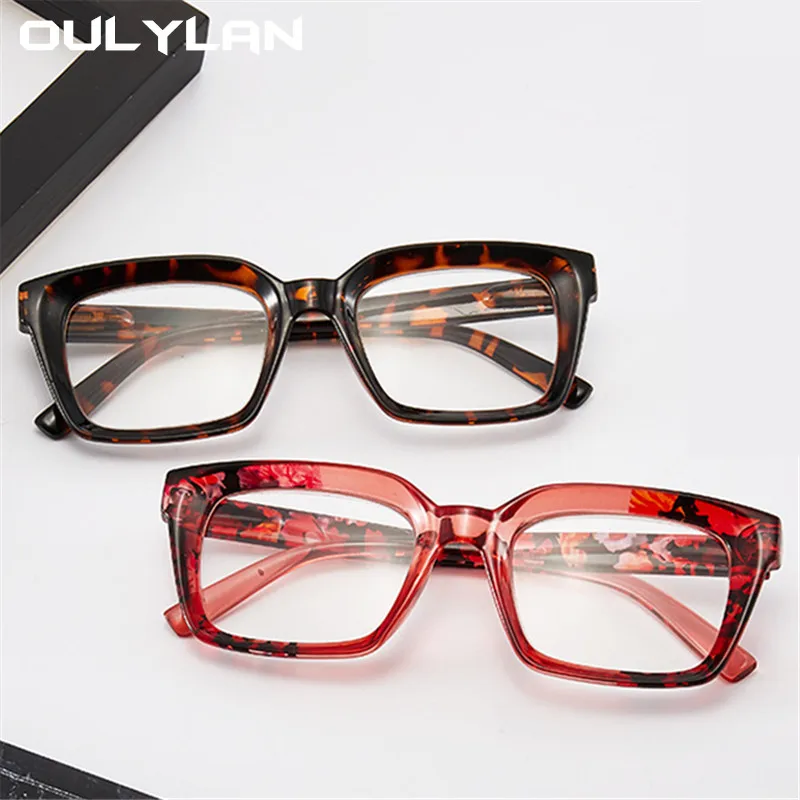 Очки для чтения Oulylan с большой оправой мужчин и женщин модные квадратные