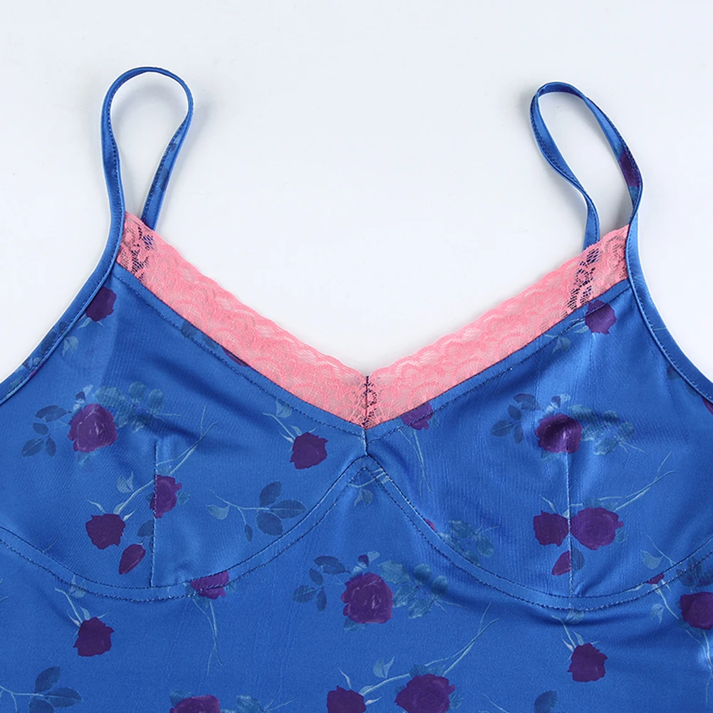 Короткое платье с принтом розы Женские вечерние укороченные топы на бретельках