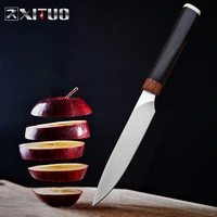 xituo stainless steel chef knife sharp cut peeled fruit practical home kitchen outdoor portable knife high grade ebony handle