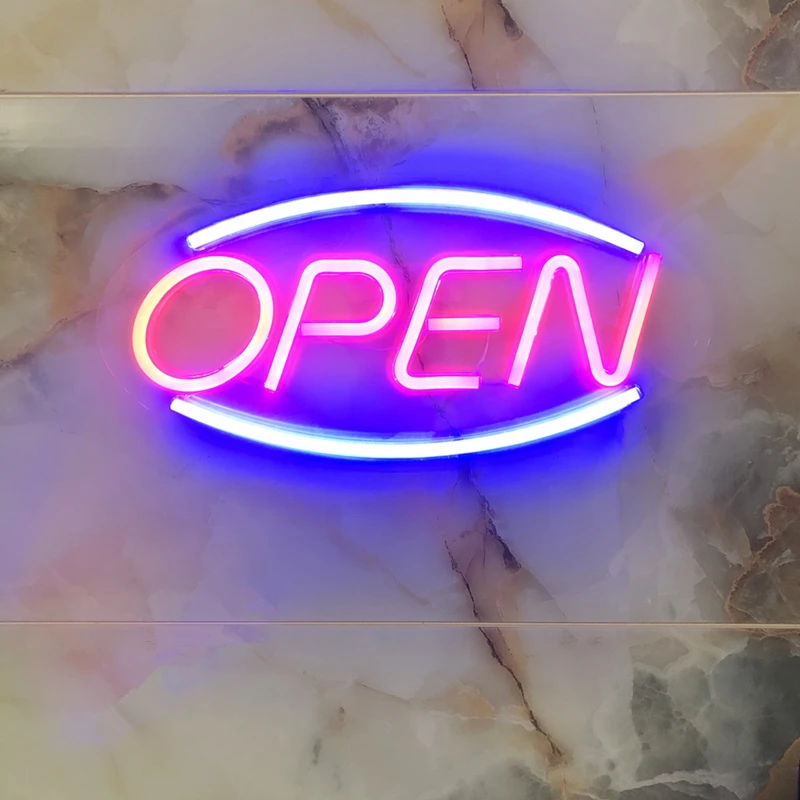 Open Неоновые Настенные вывески, художественный декор, светодиодный неоновый светильник, персональные слова, вечерние, рождественские, праздничные, украшение для бара, магазина, окна, вывеска, светильник s - Испускаемый цвет: Open