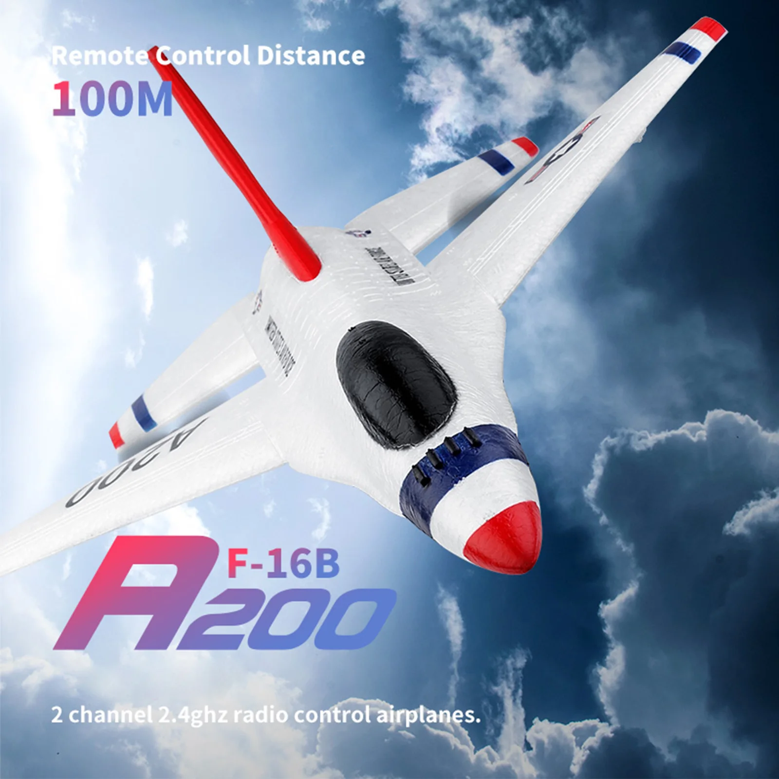 Wltoys XK A200 F-16B EPP RC Airplane 2.4GHz 2CH Plane 15mins Flying Time Six-axis Brushed Motor Fighter Toys for Kids Boys | Игрушки и