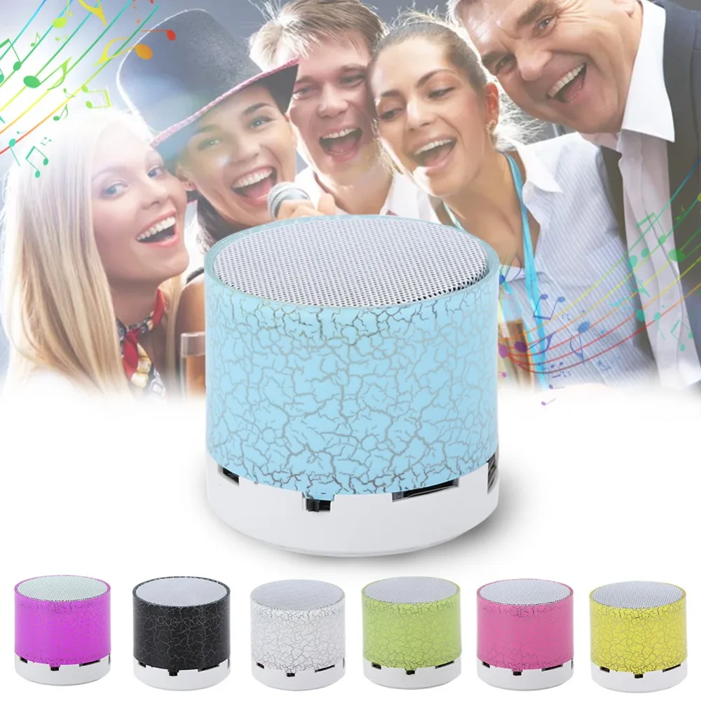 Беспроводная портативная bluetooth колонка мини светодиодная музыкальная аудио TF USB