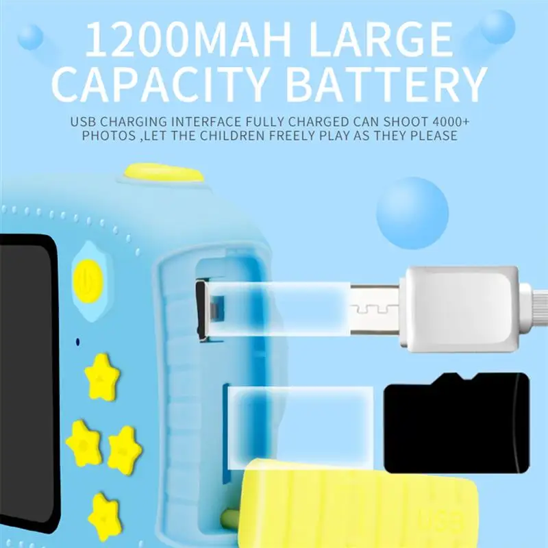 

Cute 2 inch Baby Child 1080P Digital Camera 1200W One Key Operation Cute Rabbit Cartoon Toys Camera Children Birthday Best Gifts