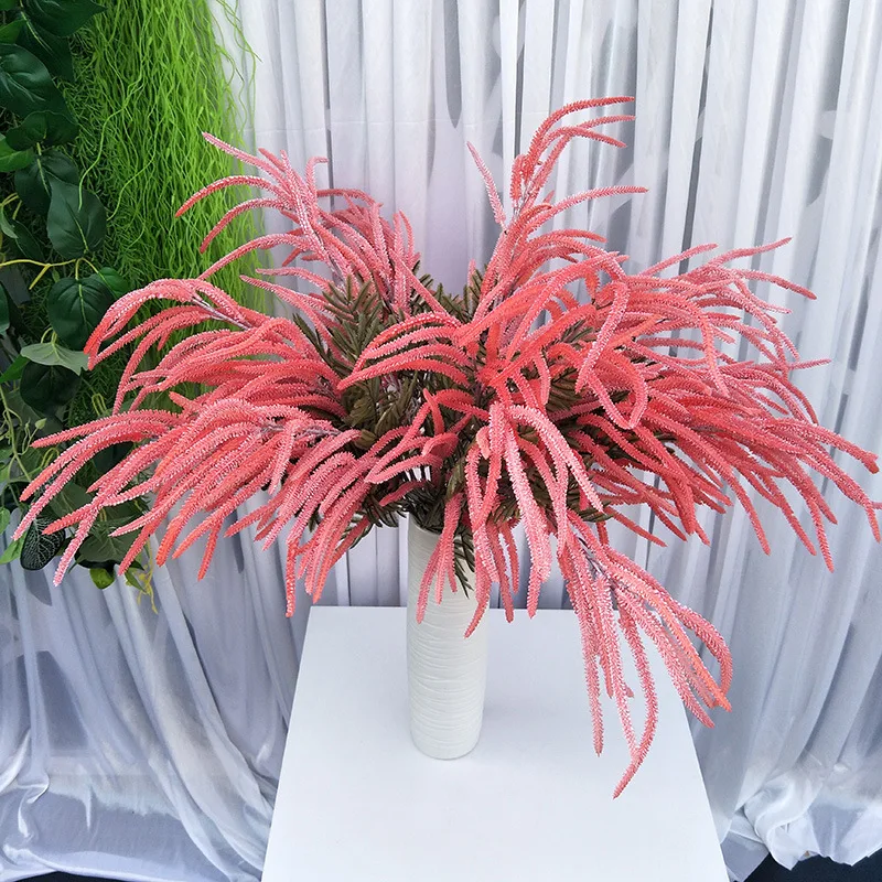 Pink 75 см 30 головок искусственный Дроп астильбе завод искусственная Виноградная лоза Мимоза ветвь цветка реальный сенсорный пластиковый свадебный цветок для украшения дома - Цвет: Pink