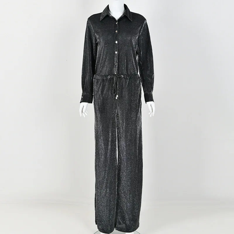 Комбинезон женвечерние с длинным рукавом и V образным вырезом| |