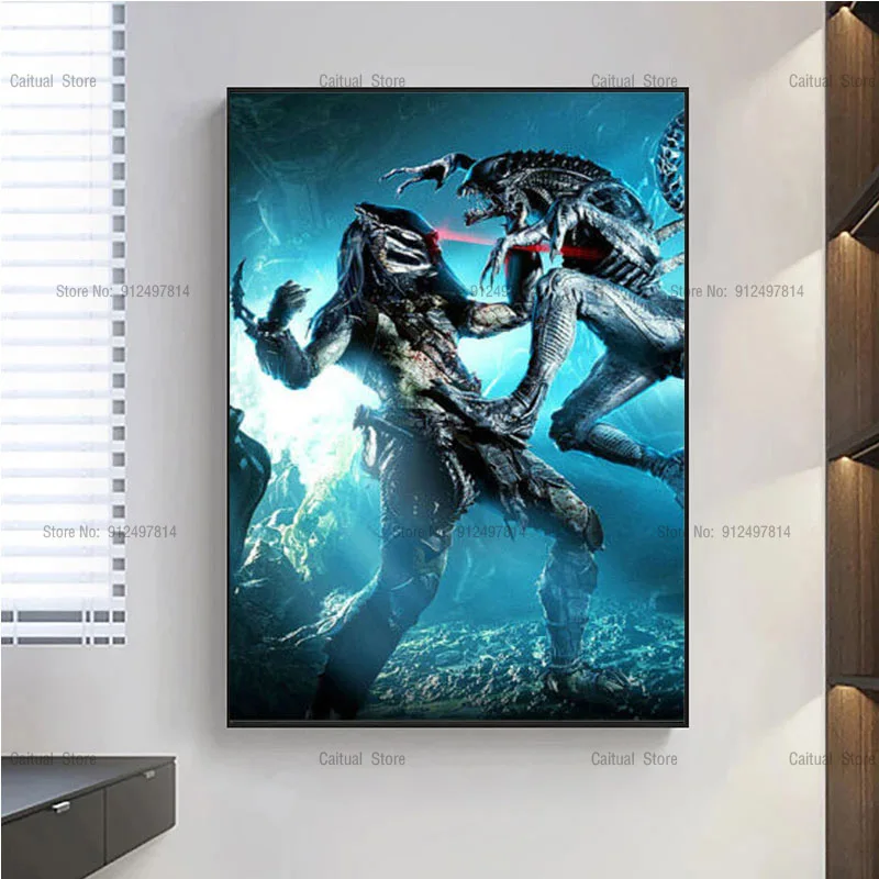 Классические кинопостеры и принты Alien vs Predator XENOMORPH картина маслом на холсте