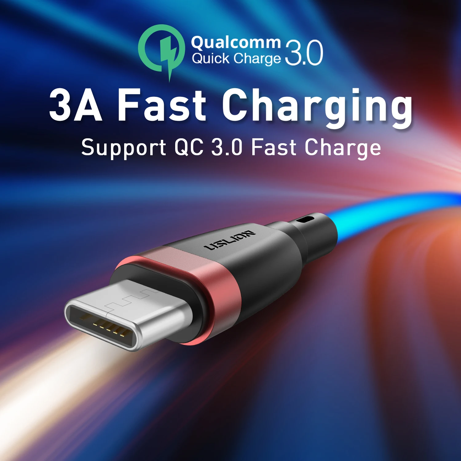 USB кабель USLION типа C для Huawei P30 быстрое зарядное устройство Samsung S9 мобильный