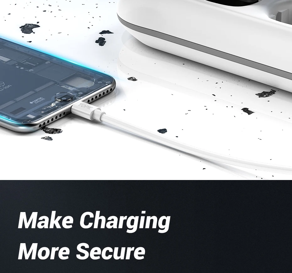 TOPK Quick Charge 3,0, зарядное устройство для мобильного телефона, 18 Вт, быстрое USB зарядное устройство, штепсельная вилка европейского стандарта, настенное USB зарядное устройство, адаптер для iPhone, samsung, Xiaomi, LG