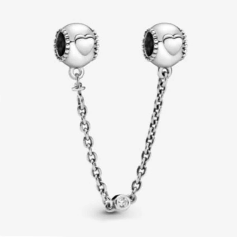 

Подвеска-цепочка в форме сердца, 100% реальные искусственные серебряные круглые подвески, подходят для оригинального браслета «сделай сам», ...