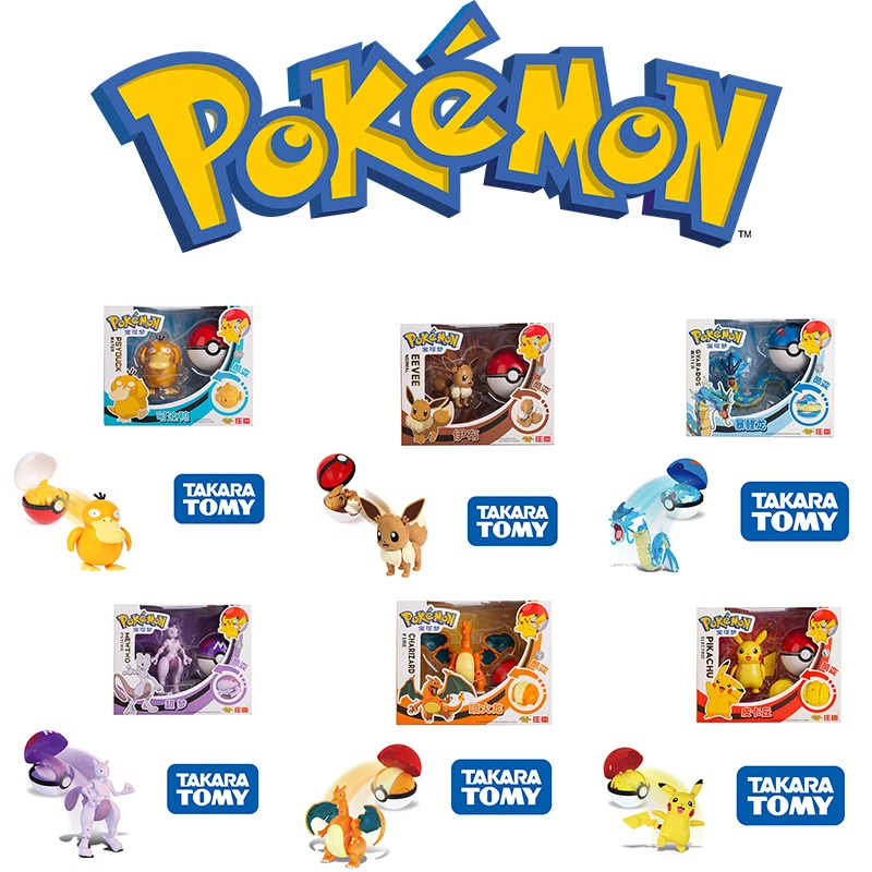 

Новая Оригинальная экшн-модель покемона в коробке и без коробки, аниме-фигурка, деформирующая игрушка Иви и Пикачу Charizard, детская игрушка в п...
