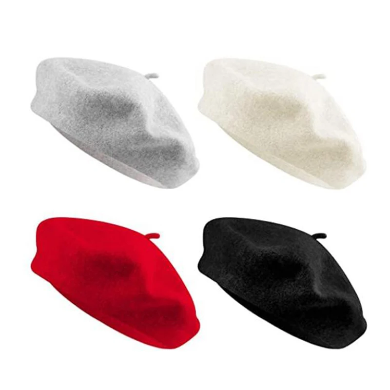 Модные шерстяные береты шапка теплая шерстяная женские теплые облегающие шапки