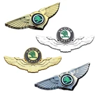 Наклейка на переднюю крышку автомобиля для Skoda Kodiaq Kamiq Octavia Yeti Karoq Rapid Kodiak Fabia, превосходная боковая наклейка, эмблема крыла