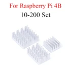Комплект из 10 - 200 алюминиевых радиаторов, охлаждающих радиаторов, радиаторов для Raspberry Pi 4, Модель B, серебристые, 3 шт.