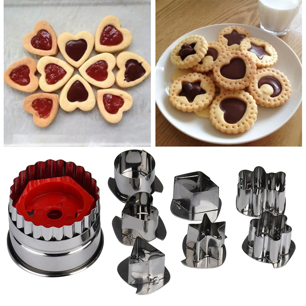 Набор из 8 форм для выпечки и вырезания кулинарных изделий "Mix Shaped Biscuit Sugar Craft DIY Foondant Cake Cutter Tools Stainless Steel Egg on".