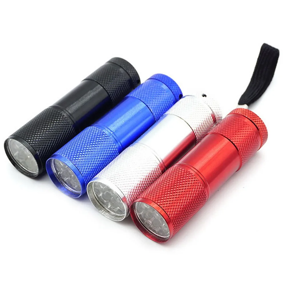 

Outdoor Camping Ultra Bright MINI 9 LED Light White Flashlight Torch Lamp Waterproof With Hand Strap For Mountaineering Survival