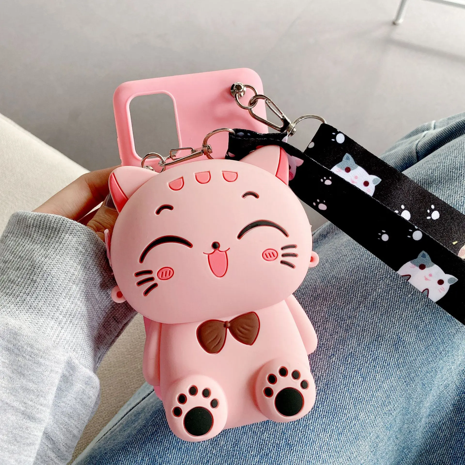 Новинка чехол-кошелек с объемным мультяшным котом для Apple iPhone 12 mini 11 Pro 6 6S 7 8 Plus XR XS