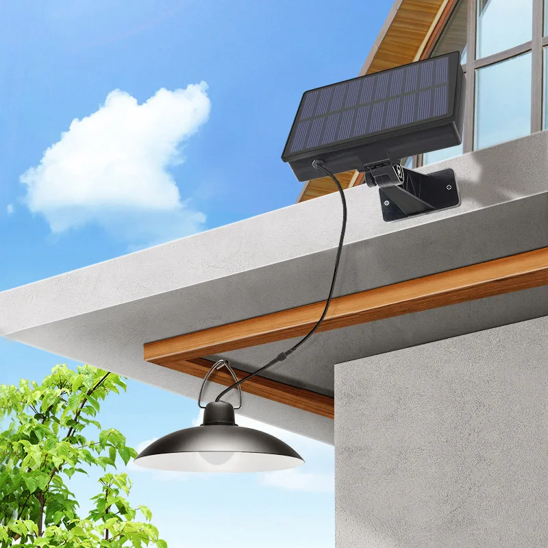 

HOT-Solar Lights Outdoor,IP65 Waterproof Pendant Light Adjustable Solar Panel for Home Yard Garden Decorate Warm White