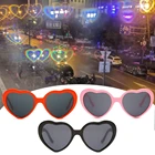 Солнцезащитные очки в форме сердца для женщин, оправа из поликарбоната, светильник с линзами в форме сердца, цветные солнцезащитные очки для женщин, красные, розовые, волшебные оттенки
