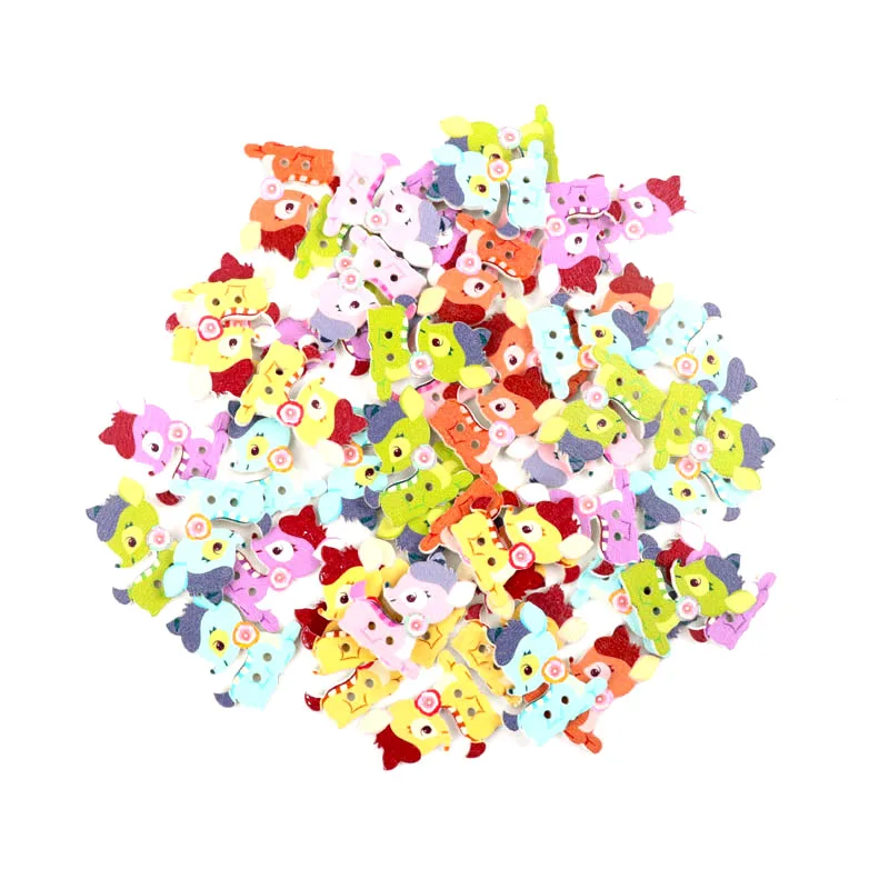 Новинка 2019 деревянные пуговицы для шитья скрапбукинга форма оленя смешанные в