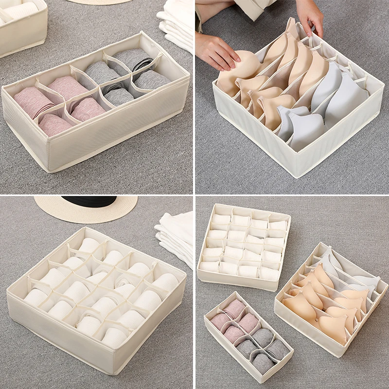 

Storage Box Grids Washable Foldable Organizer Multi-functional Container Holder