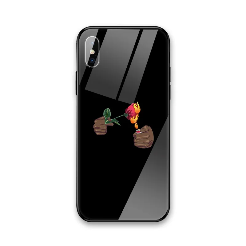 Чехол для телефона мамы девочки Apple iPhone 7 Plus 6 5 8 XS max xr черный край стеклянный