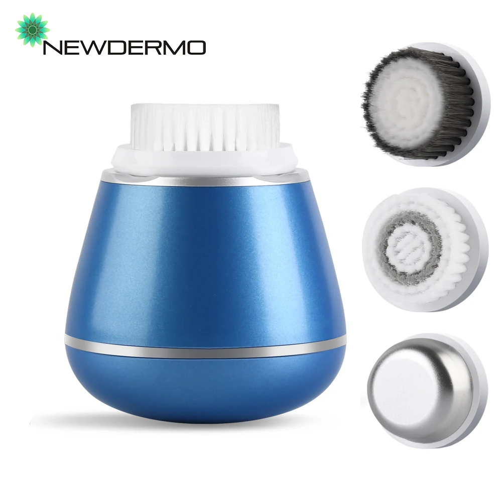 

NEWDERMO 3 In 1 Ultrasonic Face Cleansing Brush Electric Facial Cleanser Remove Blackhead Acne Pore Vibration Massage Care Tool