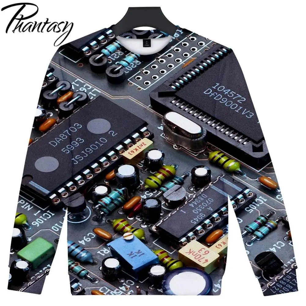 

Phantasy Cool Women Men Sweaters Electronic Chip Printed Pullover Sweatshirts Youth Skateboard Streetwear Casual Sports Jerseys