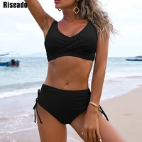 riseado high waist bikini set push up swimwear women beach swimsuit black bathing suit female brazilian biquini 2021 beach wear